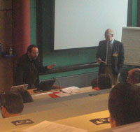 Professor Yves Brechet (left) with Granta's Dr Patrick Coulter during the Q&A session